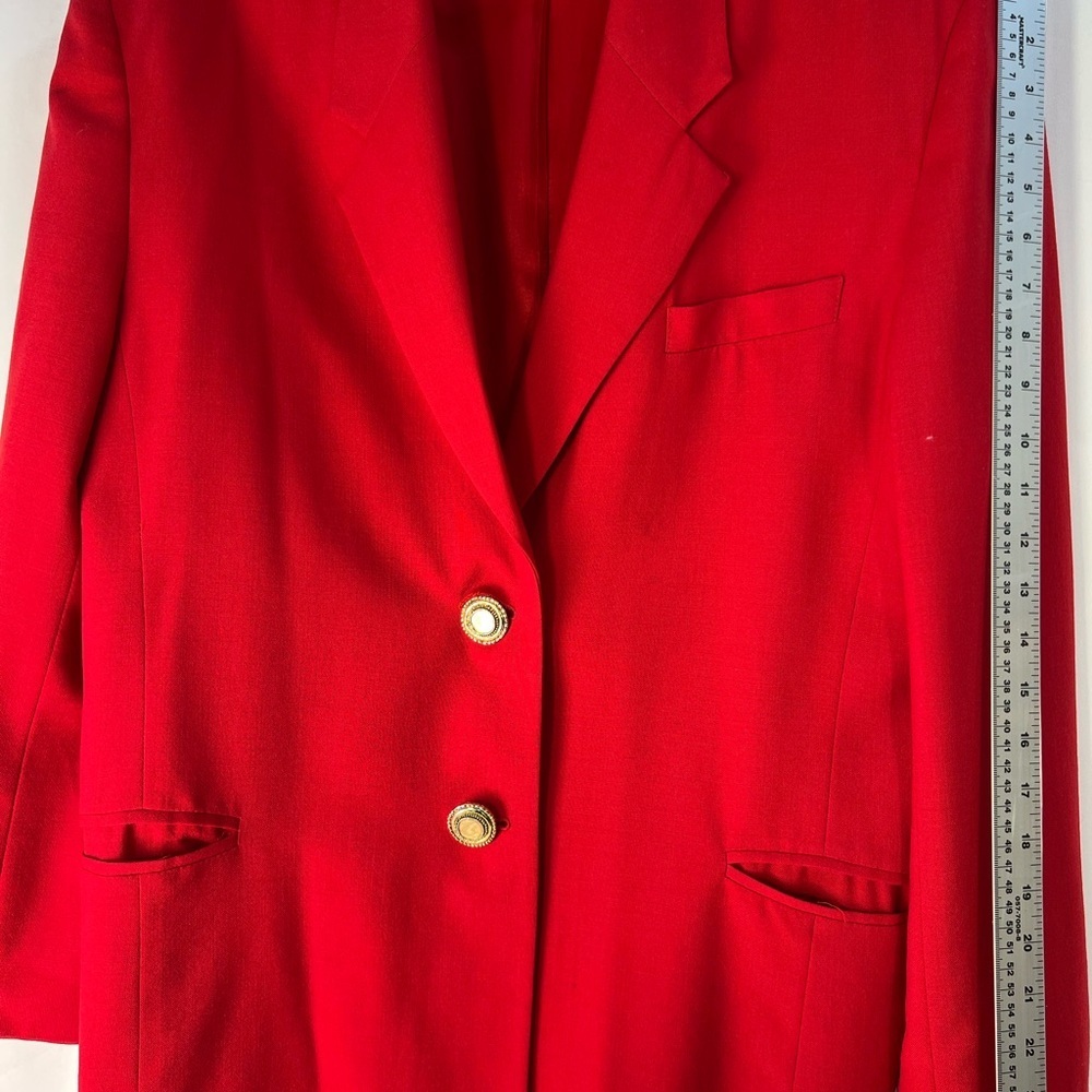 Vintage Mr Leonard Suit, Elegant Red Women's Blazer - Picture 10 of 15